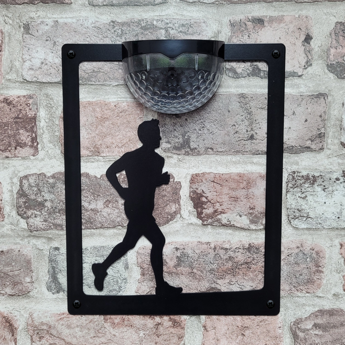 Male Runner Solar Light Wall Plaque