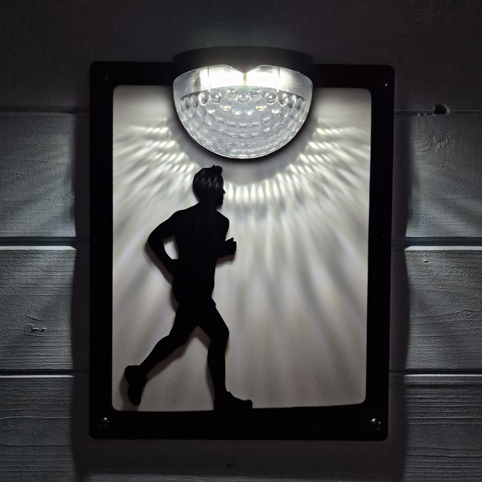 Male Runner Solar Light Wall Plaque