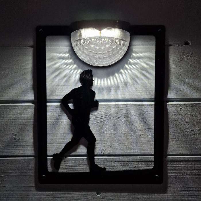 Male Runner Solar Light Wall Plaque