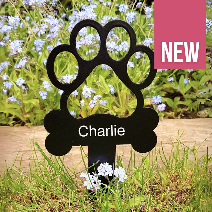 Paw Print Metal Stake (You Can Personalise Me!)