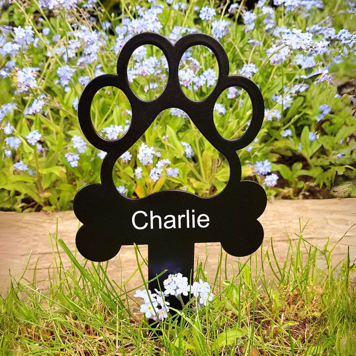 Paw Print Metal Stake (You Can Personalise Me!)