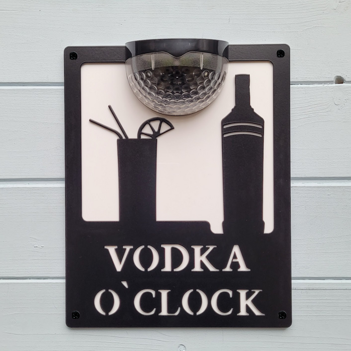 Vodka O'Clock Sign with Solar Powered Light