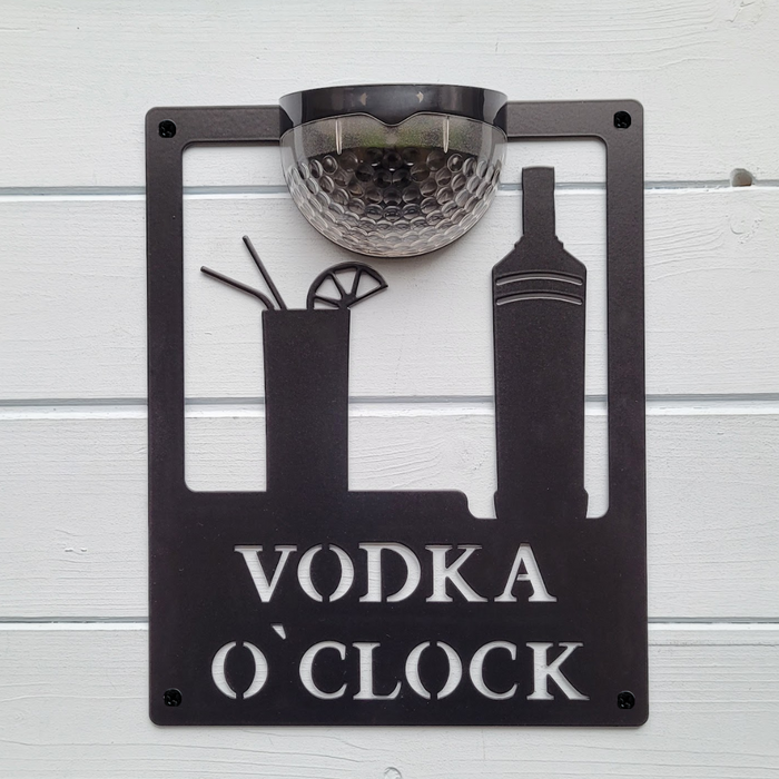 Vodka O'Clock Sign with Solar Powered Light