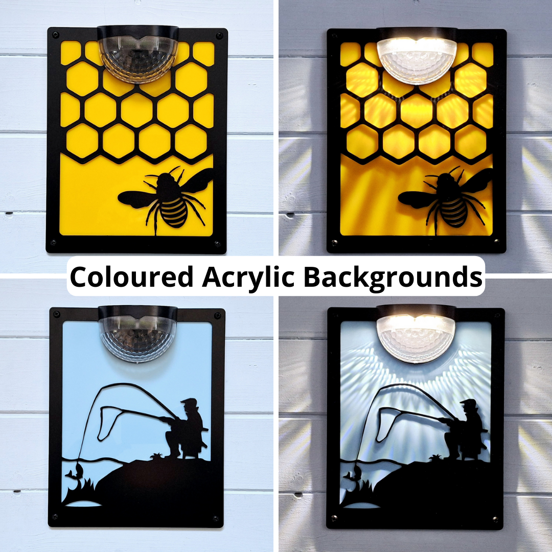 Coloured Acrylic Backgrounds for Solar Plaques