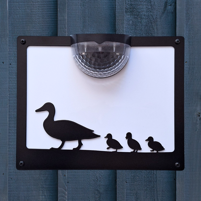 Ducks Solar Light Wall Plaque