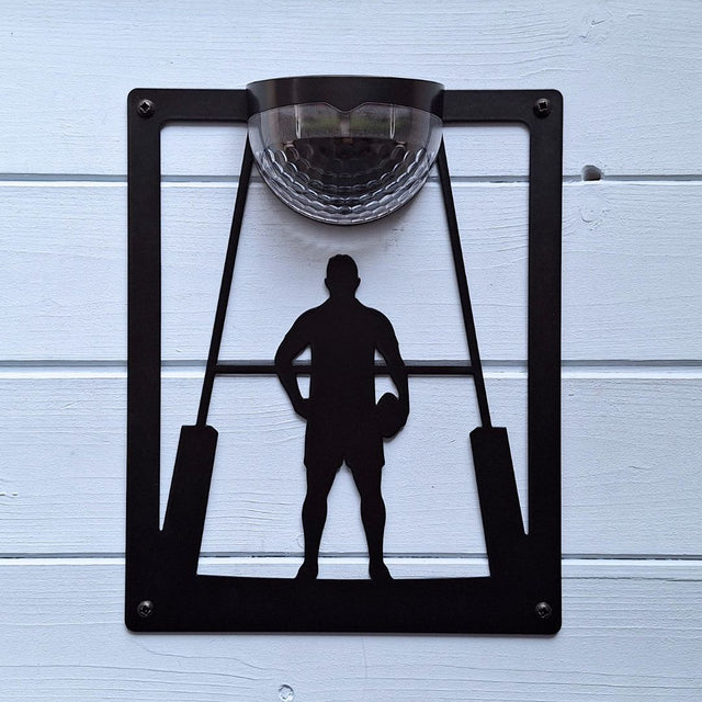 Rugby Player Solar Light Wall Plaque