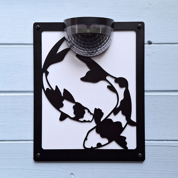 Koi Fish Solar Light Wall Plaque