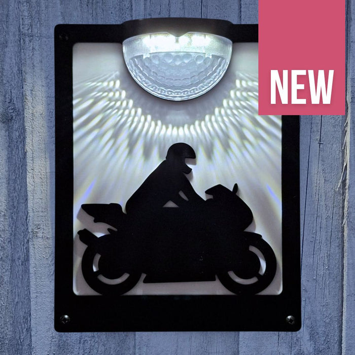 Sports Motorbike Solar Light Wall Plaque