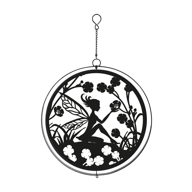 Black Metal Fairy Hanging Silhouette Orbit Spinner