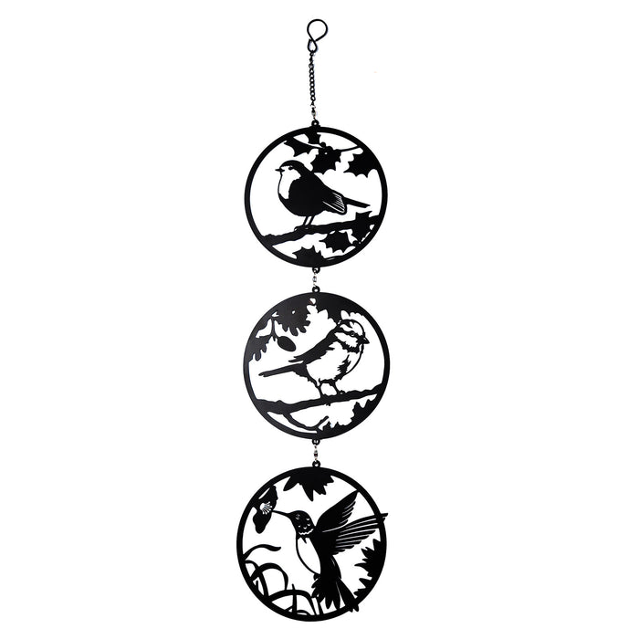 Black Bird Silhouette Hanging Trio Spinner- Robin