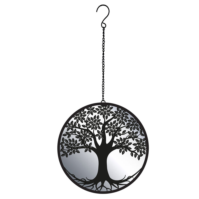 Black Tree of Life Hanging Mirror Silhouette