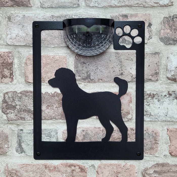 Poodle Dog Solar Light Wall Plaque