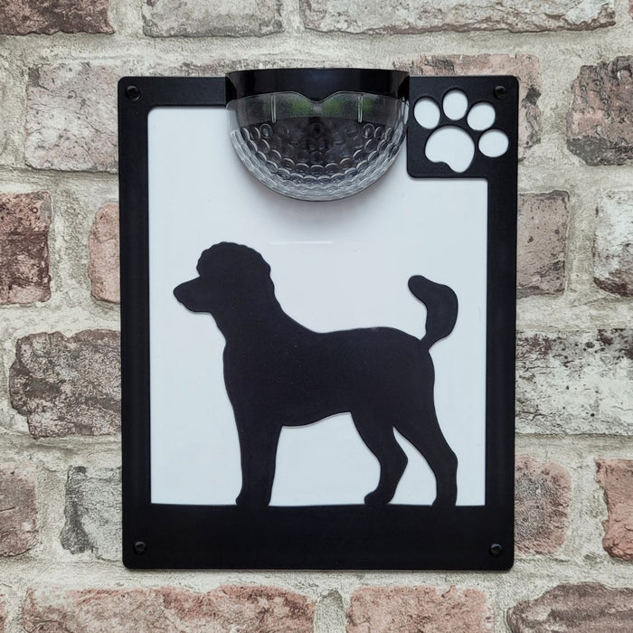 Poodle Dog Solar Light Wall Plaque