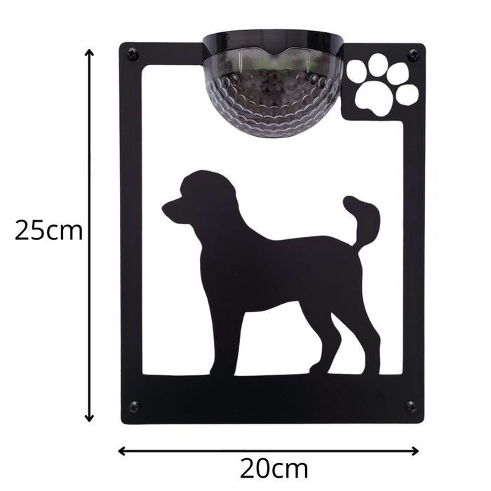 Poodle Dog Solar Light Wall Plaque