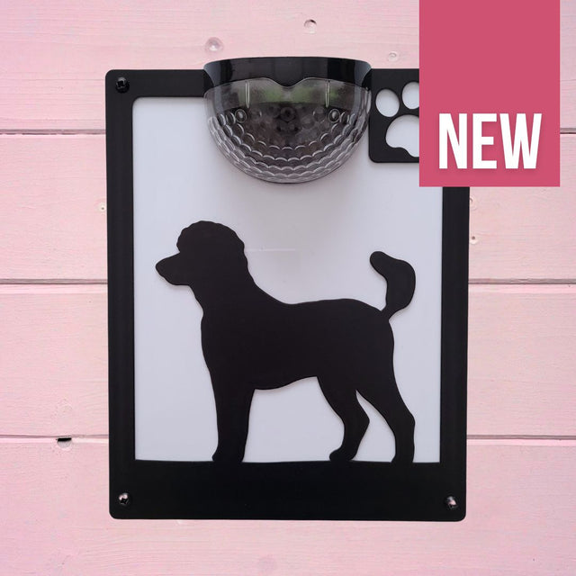 Poodle Dog Solar Light Wall Plaque