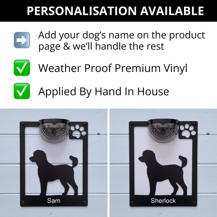 Poodle Dog Solar Light Wall Plaque