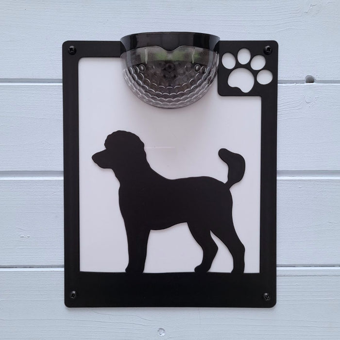 Poodle Dog Solar Light Wall Plaque