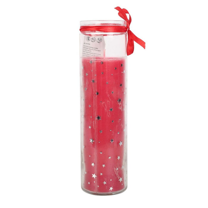 Red Vanilla Advent Glass Tube Candle