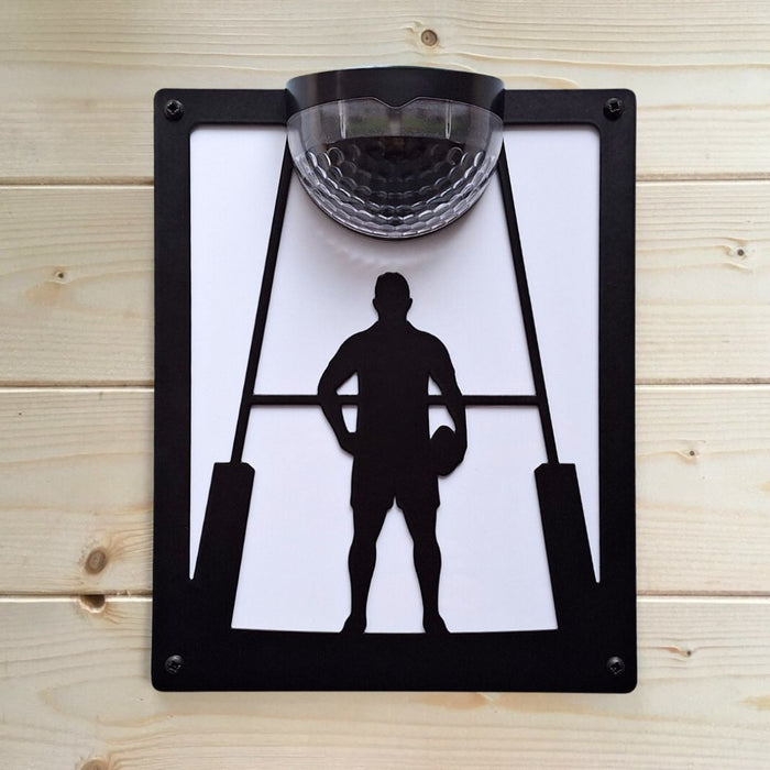 Rugby Player Solar Light Wall Plaque