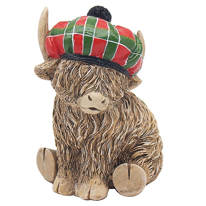 Happy Highland Cow Tartan Hat