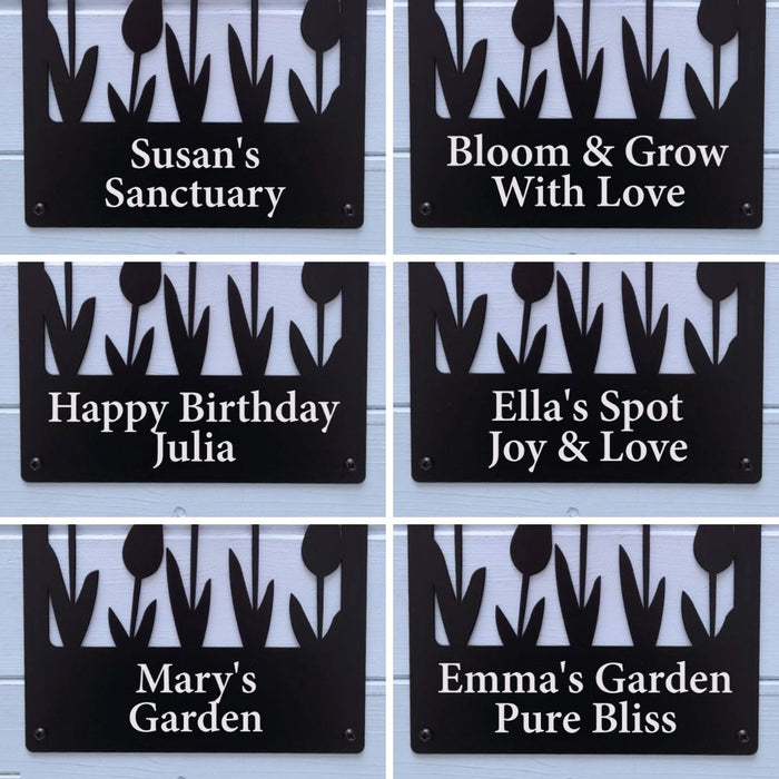 Tulips Solar Light Wall Plaque (You Can Personalise Me)