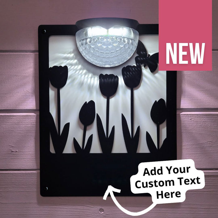 Tulips Solar Light Wall Plaque (You Can Personalise Me)