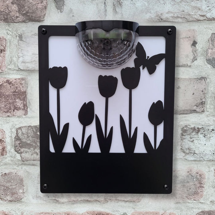 Tulips Solar Light Wall Plaque (You Can Personalise Me)