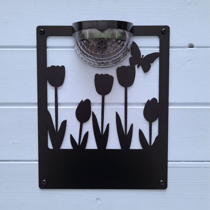 Tulips Solar Light Wall Plaque (You Can Personalise Me)