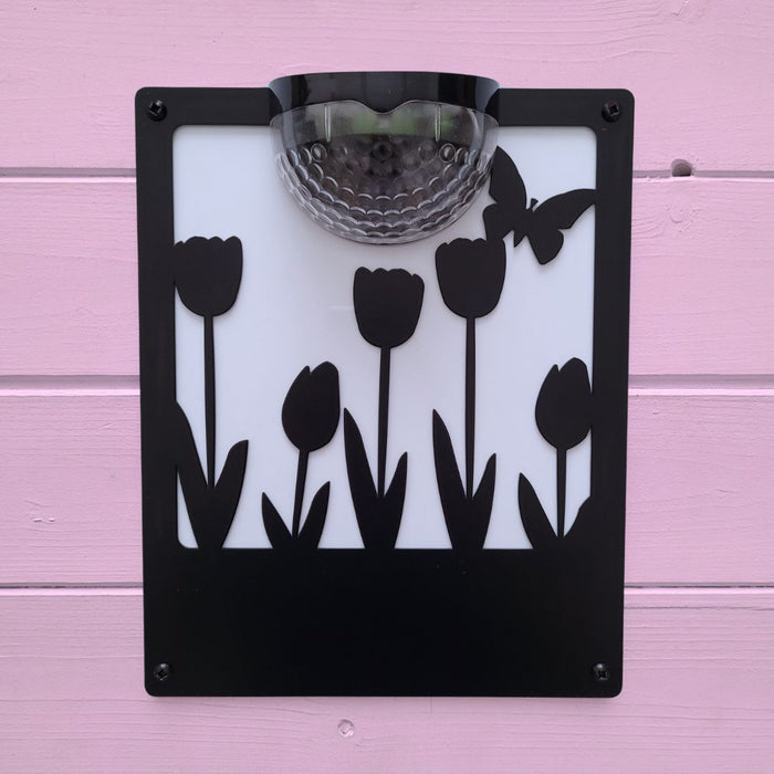 Tulips Solar Light Wall Plaque (You Can Personalise Me)