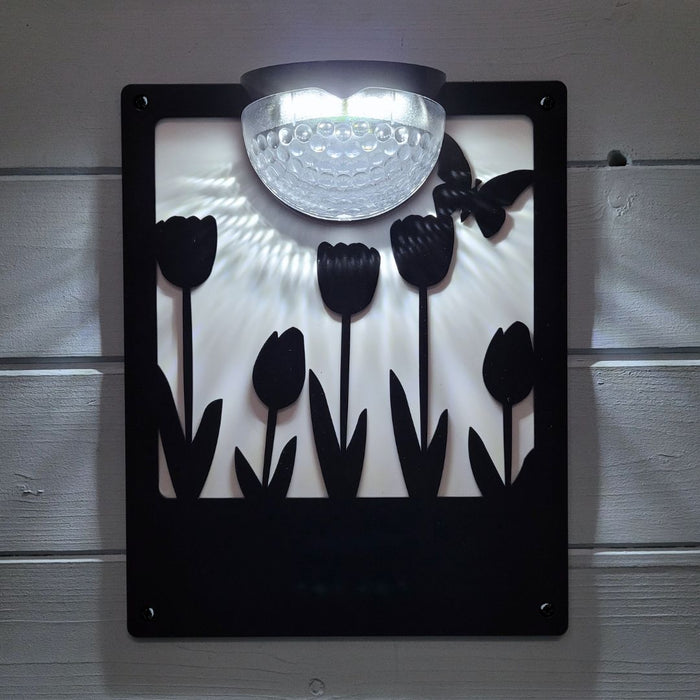 Tulips Solar Light Wall Plaque (You Can Personalise Me)