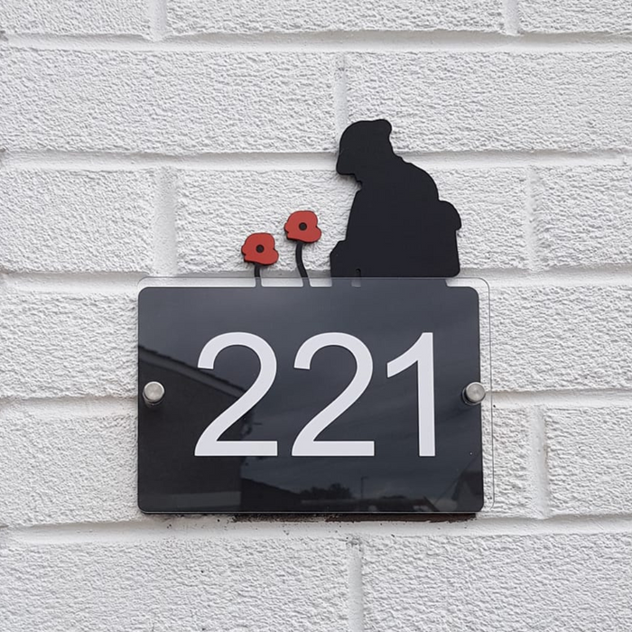 Acrylic Remembrance House Number Sign