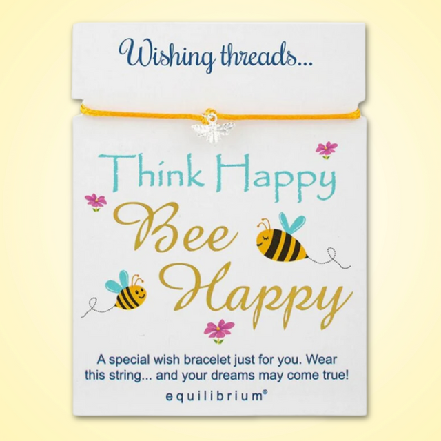 'Think Happy Bee Happy' Wish Thread Bracelet