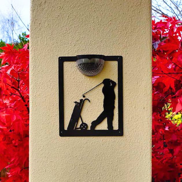 Golfer Solar Light Wall Plaque