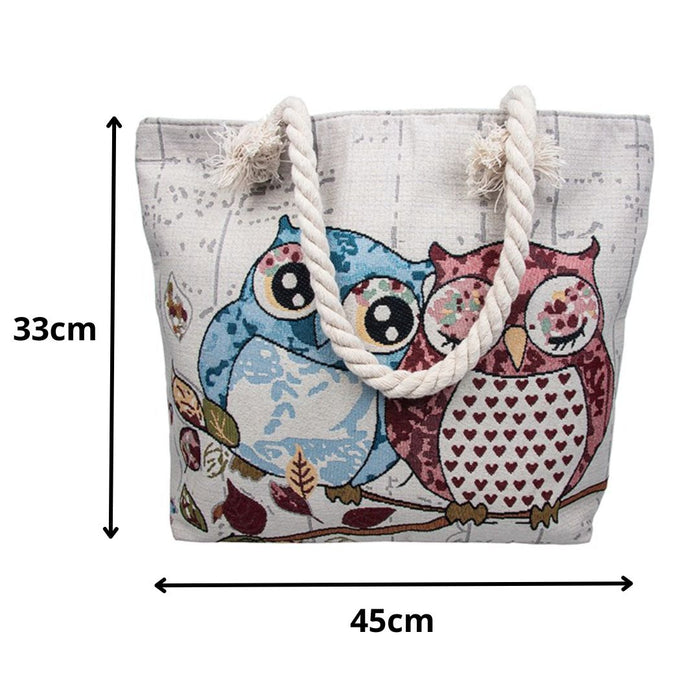 Owl Couple Tote Bag