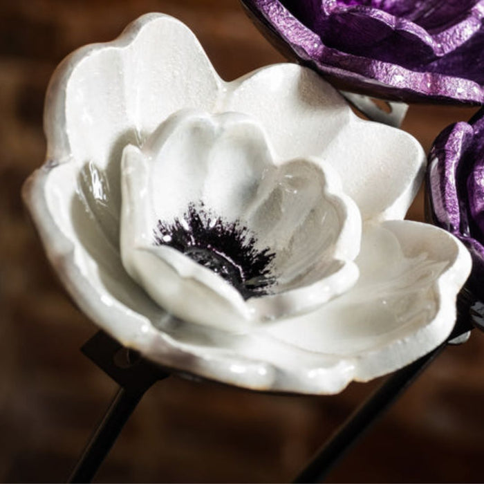 White Poppy Pot Stake