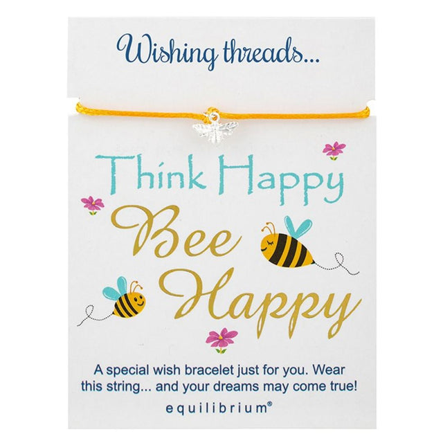 'Think Happy Bee Happy' Wish Thread Bracelet