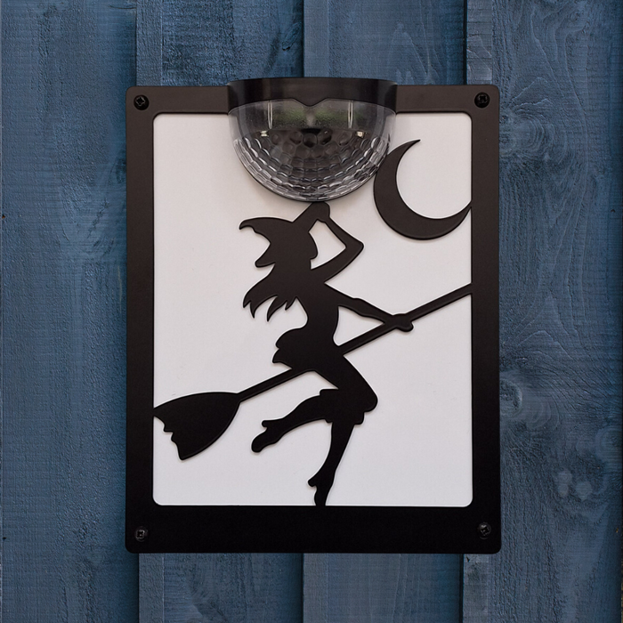 Witch Solar Light Wall Plaque