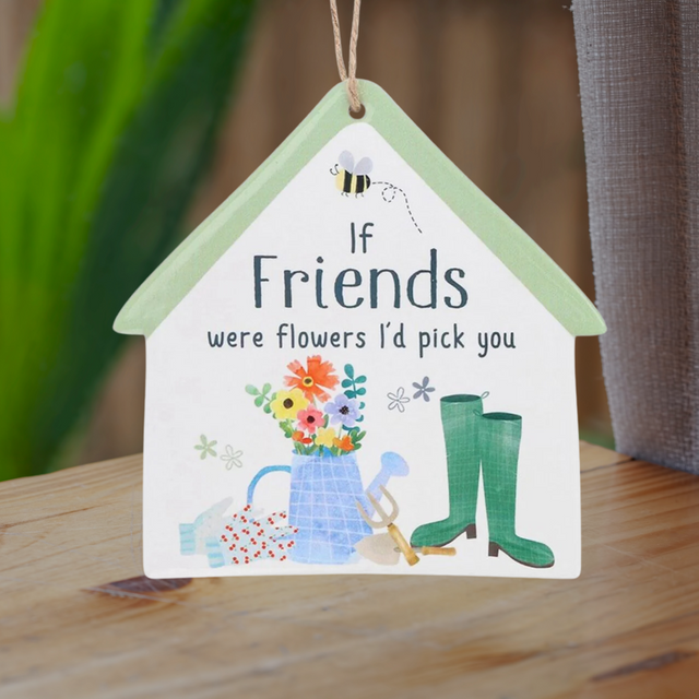 Happy Garden Friends Hanging House Sign