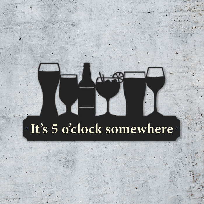 'It's 5 o'clock somewhere' Large Drinks Wall Art