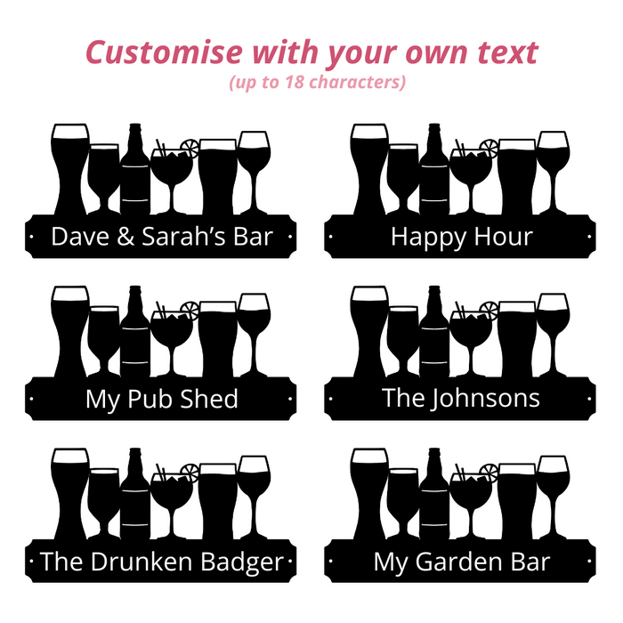 Metal Drinks Sign (You Can Personalise Me!)