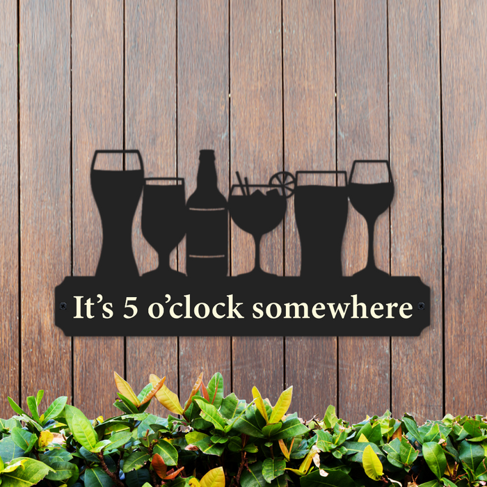 'It's 5 o'clock somewhere' Large Drinks Wall Art