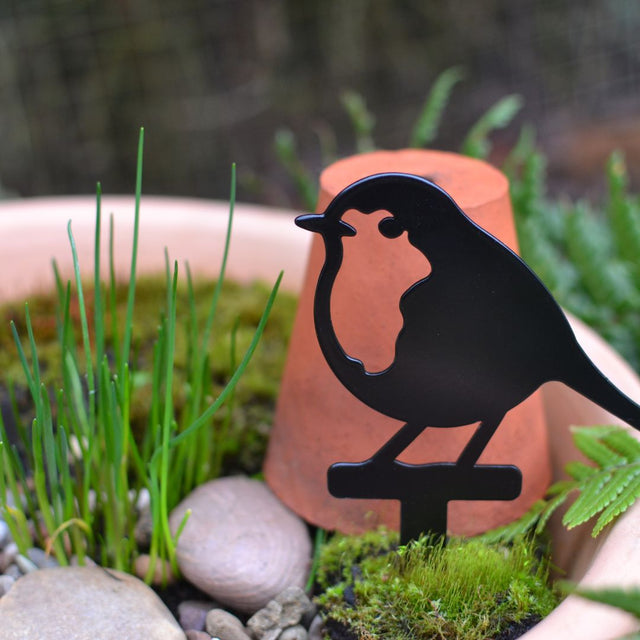 Metal Robin Plant Pot Stake