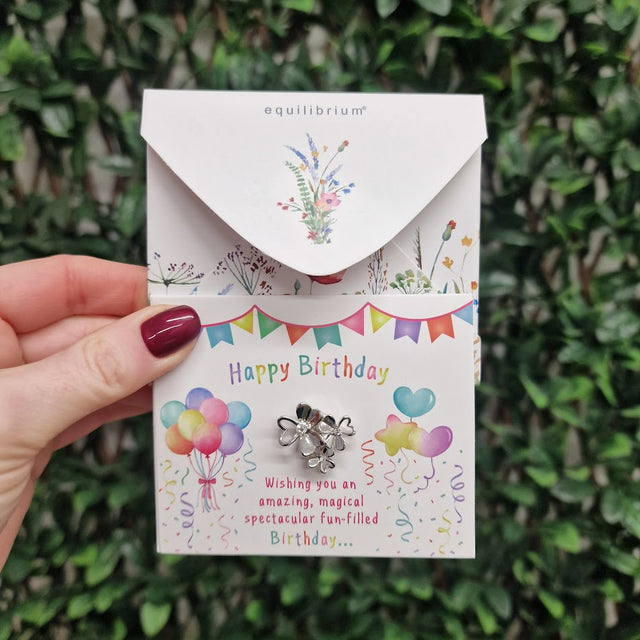 'Happy birthday' Envelope with Heart Pin