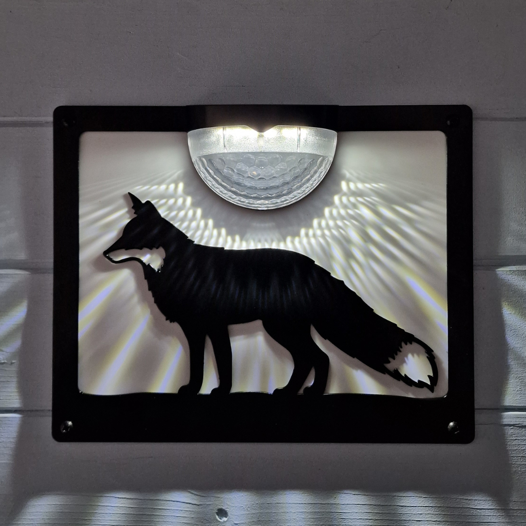 Fox Solar Light Wall Plaque