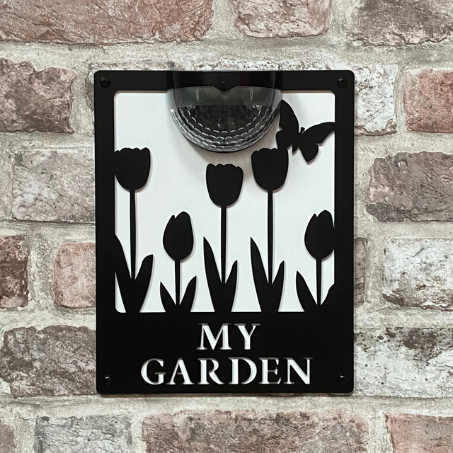 My Garden Sign with Solar Powered Light