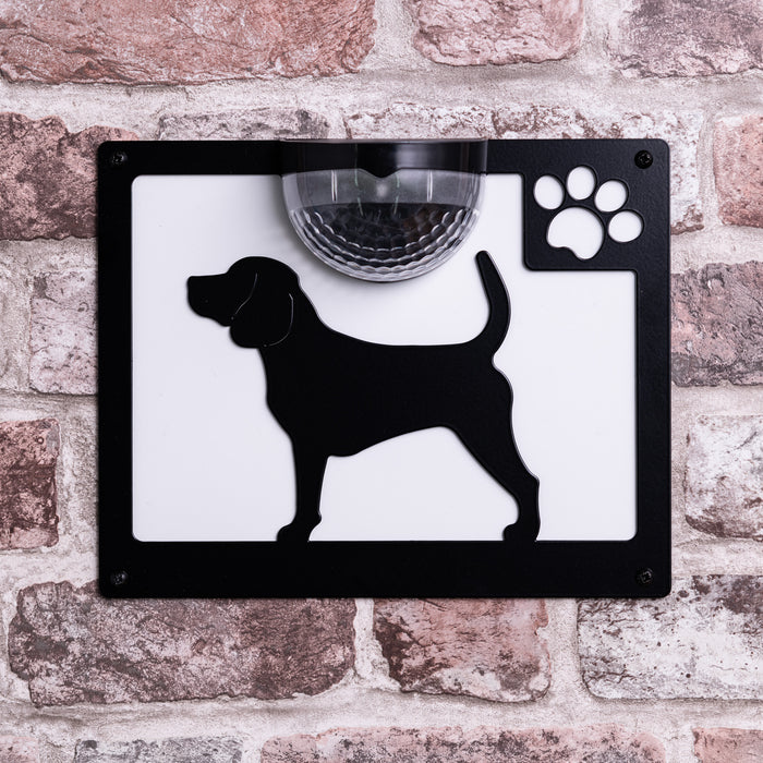 Beagle Dog Solar Light Wall Plaque