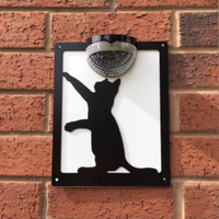 Cat Design Solar-Powered LED Light Wall Shed Plaque – Flory's Online