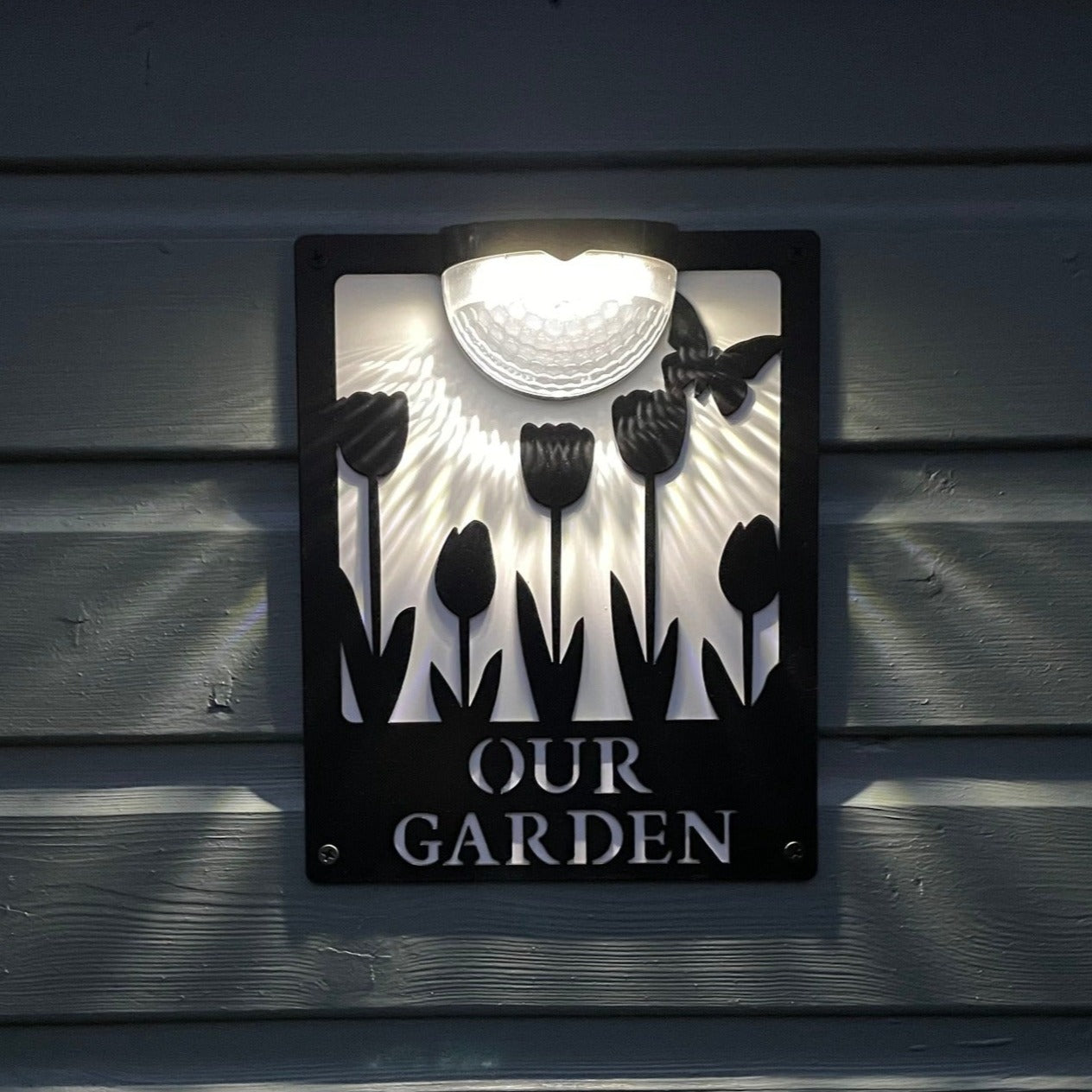 Our Garden Sign with Solar Powered Light