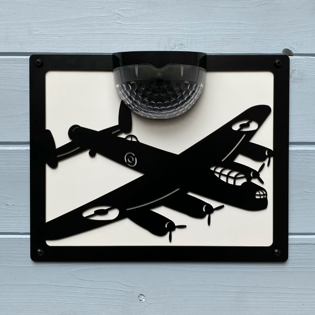 Lancaster Bomber Solar Light Wall Plaque