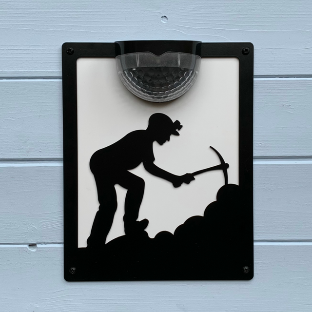 Coal Miner Solar Light Wall Plaque